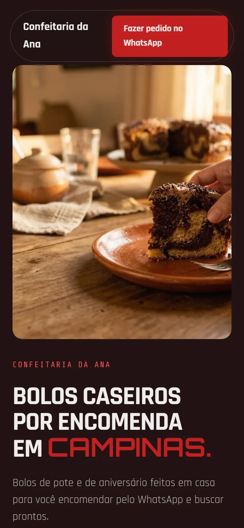 Página de exemplo no estilo Neon Arena, vista no celular