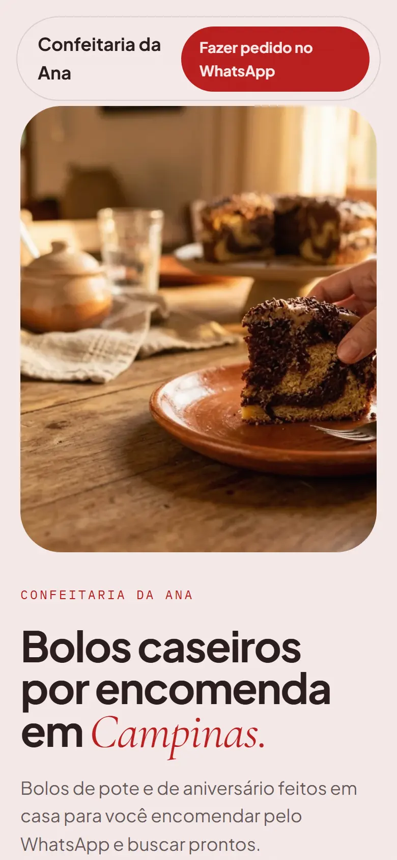 Página de exemplo no estilo Tech Orgânico, vista no celular